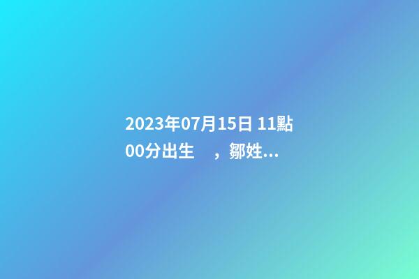 2023年07月15日 11點00分出生，鄒姓起什么名字好聽？名字要八字